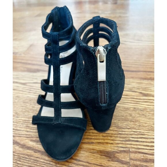 BELLA Vita Womens Y2EB Suede Open Toe Casual Heeled Sandals Black sz(6.5) - Picture 4 of 9